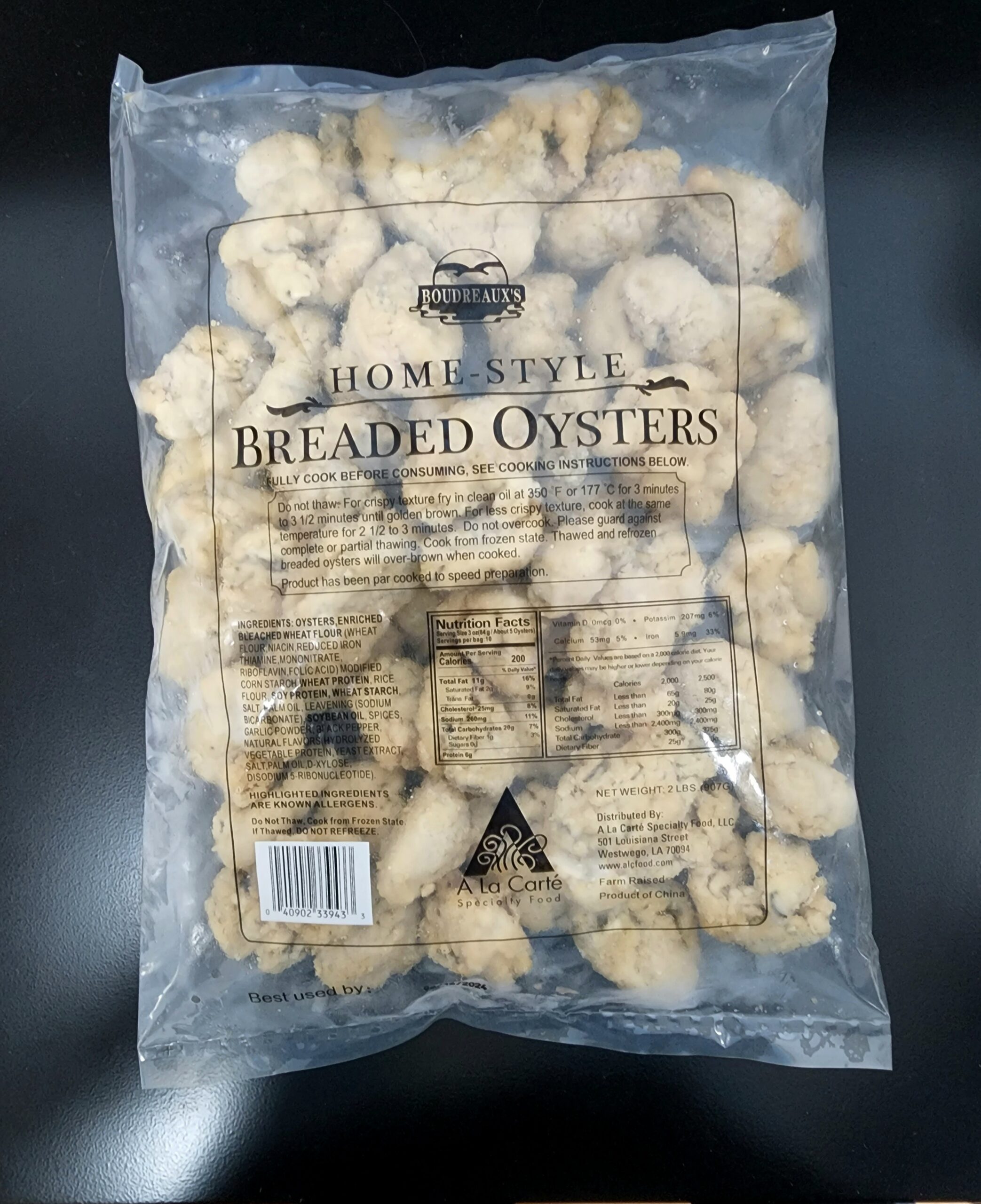 Boudreaux Homestyle Breaded Oyster Food Service